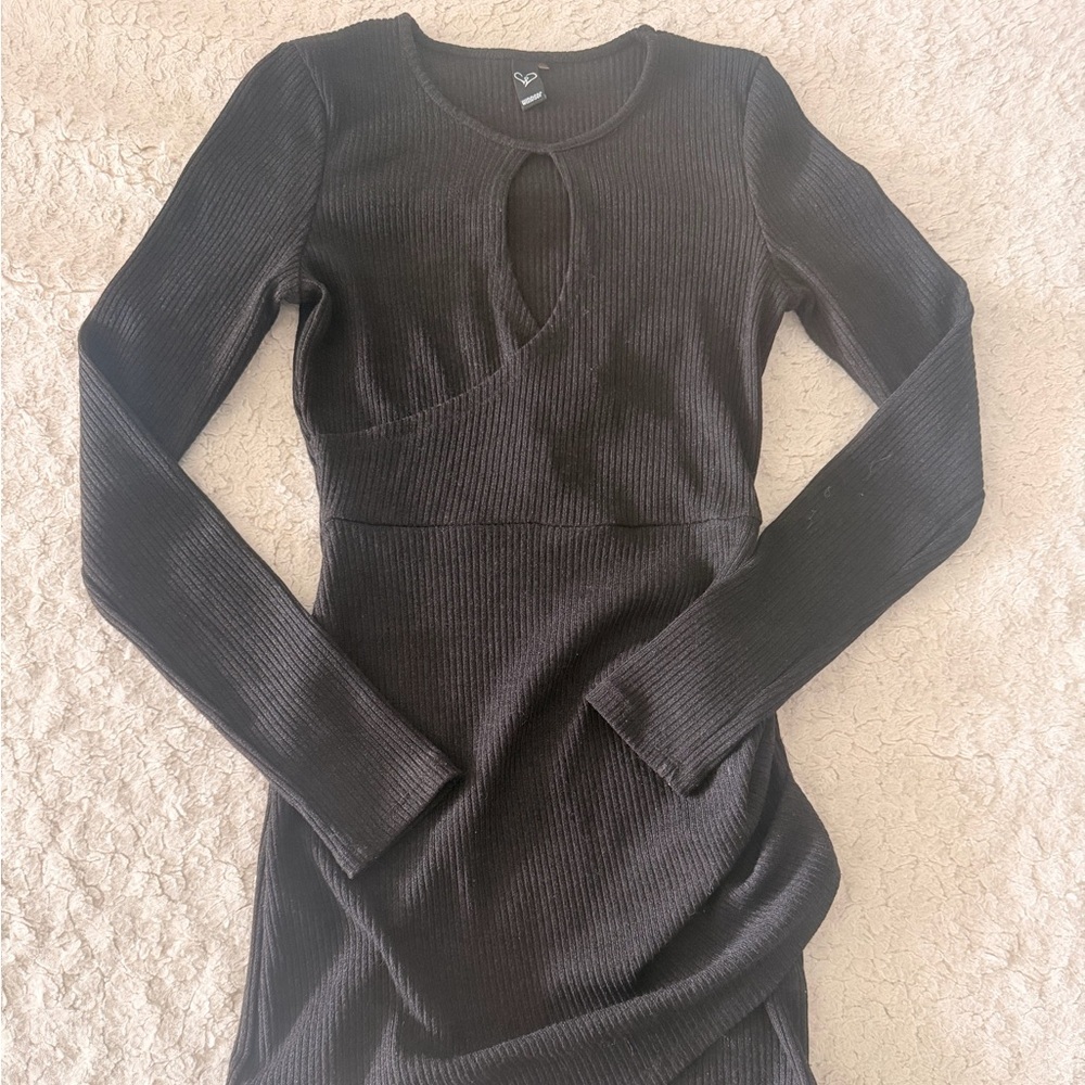 Windsor Charcoal Ribbed Knit Dress